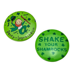 American Greetings Vtg Pinback Button Lot Shake Shamrocks St Patricks Day